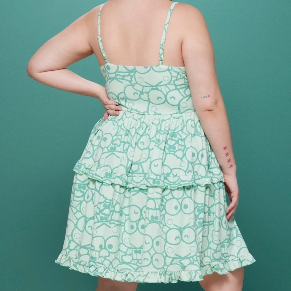 Keroppi Collage Ruffle Cami‎ Dress Plus Size Hot Topic My Melody Hello Kitty